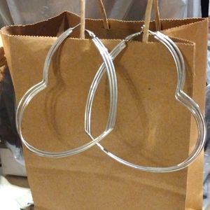 Cute heart shaped hoop earrings